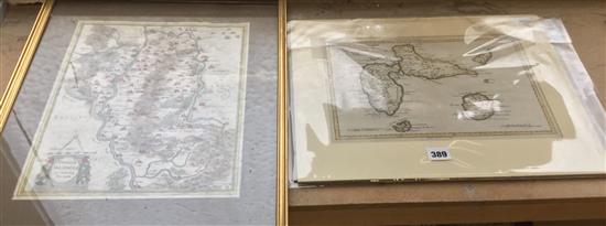 Mercator, Udrone Irlandiae..., Amsterdam [1619 or later]; Bonne, 2 hand coloured maps of French colonies c 1774 (3, 1 framed)